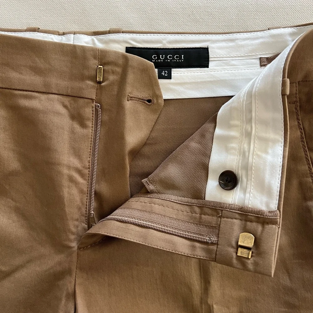Authentic Gucci Tan Chinos Classic Cotton Blend 95% cotton - Picture 2 of 8